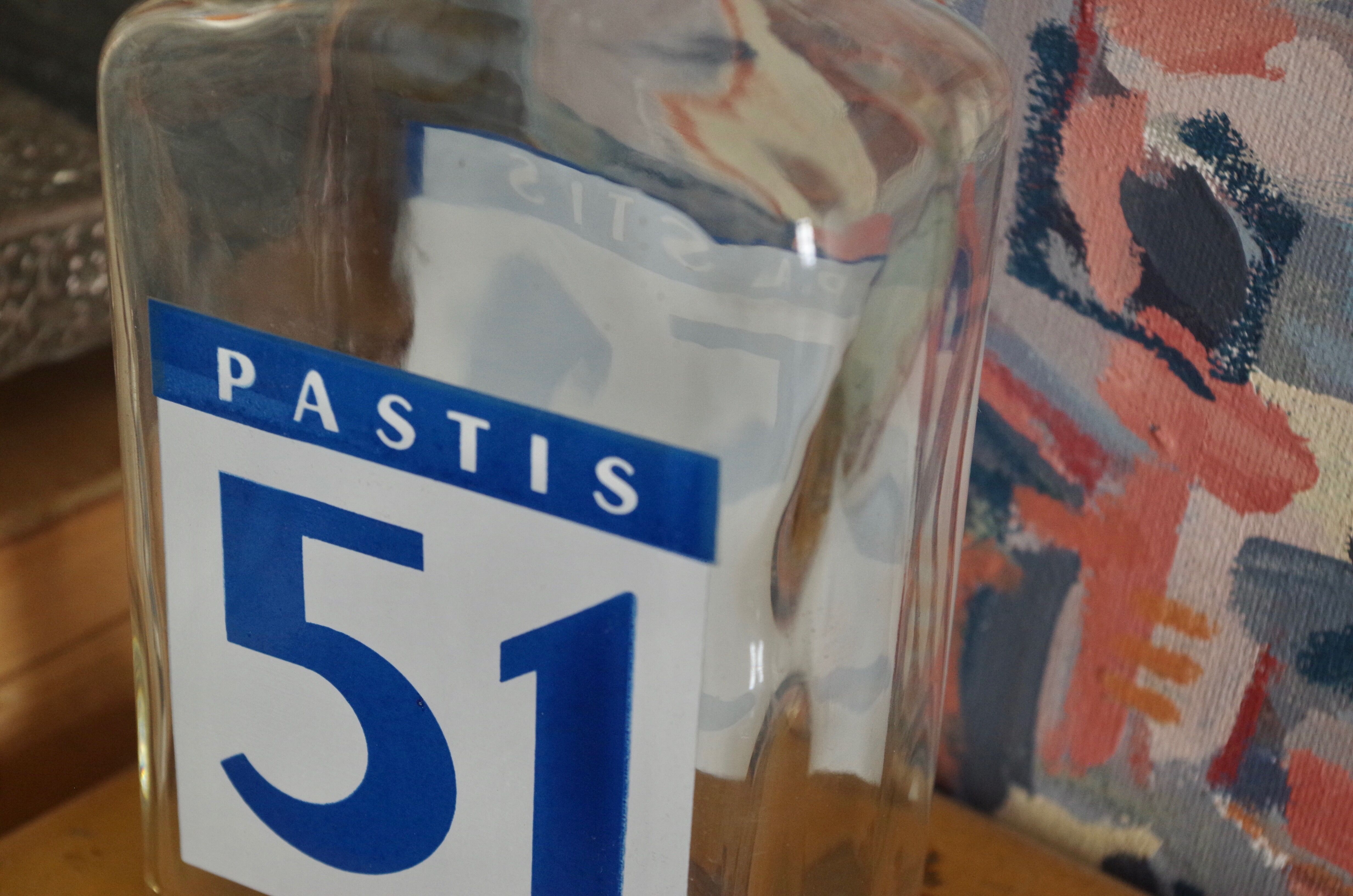 Vintage Pastis 51 retro advertising glass decanter