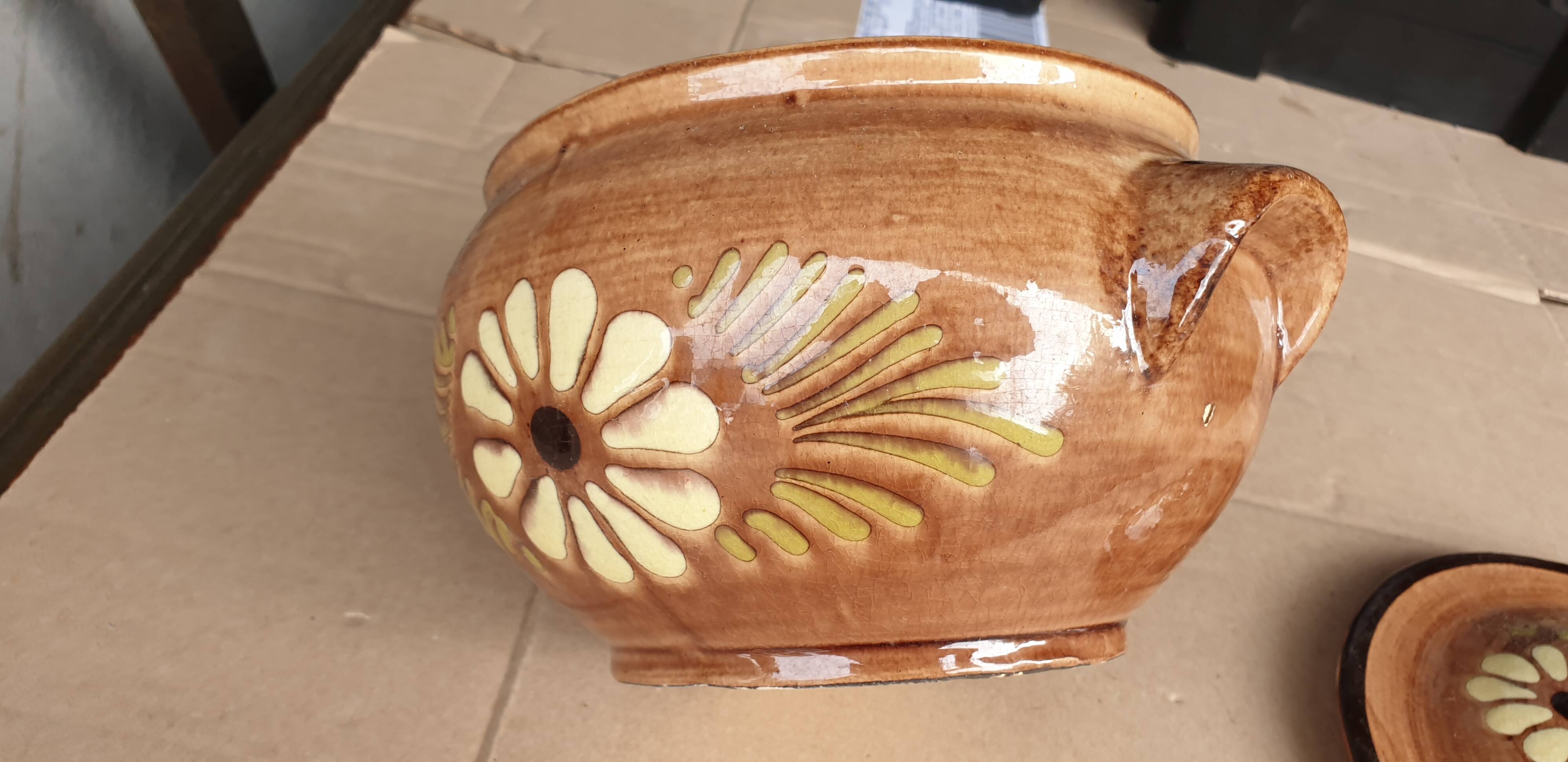 Glazed terracotta soup tureen