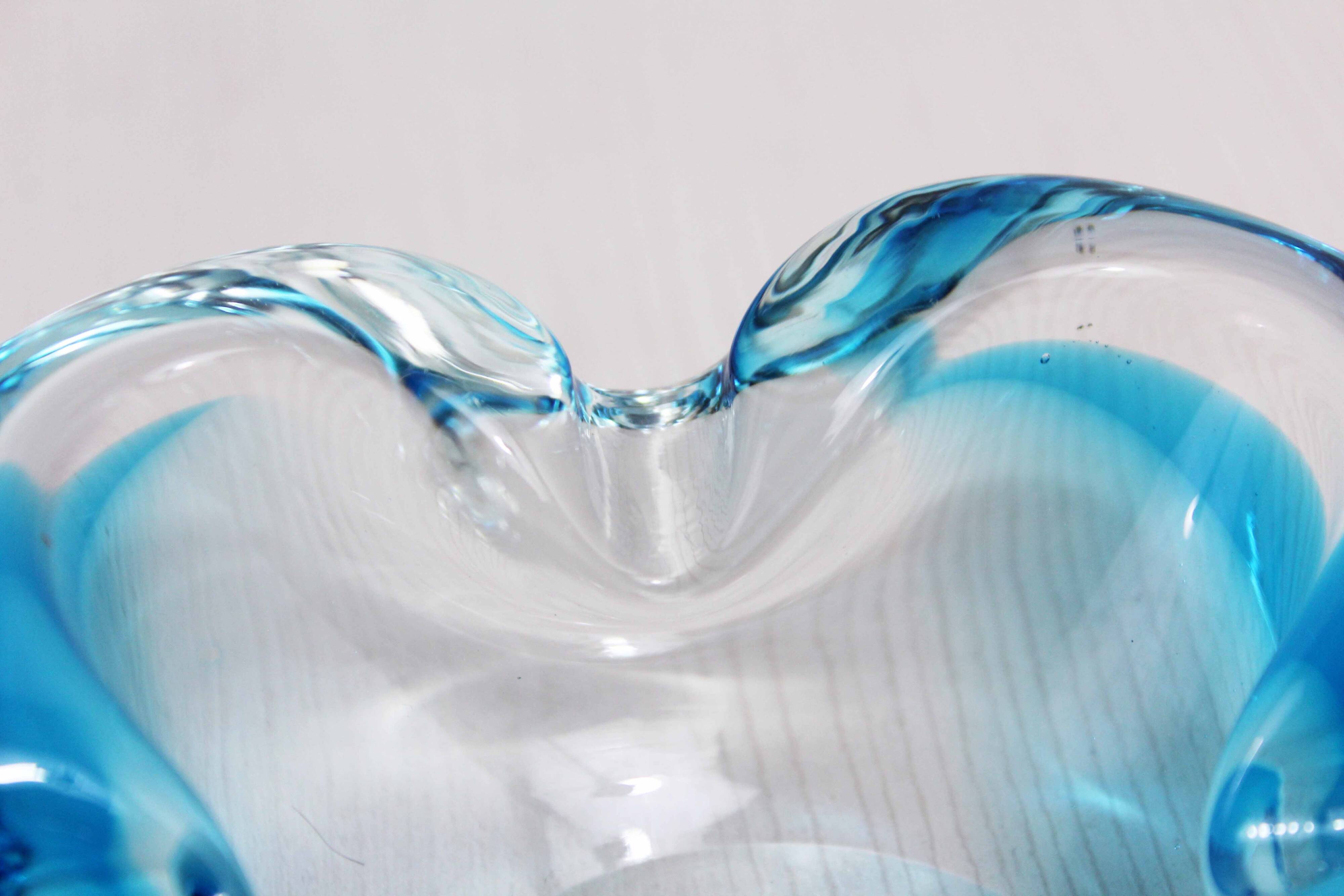 Blue Murano glass ashtray