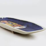 Mid-Century elongated glazed ceramic bowl, Belgium 1960s