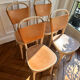 4 Gemla Vilda 3 dining chairs – Solid beech and natural leather – Sweden
