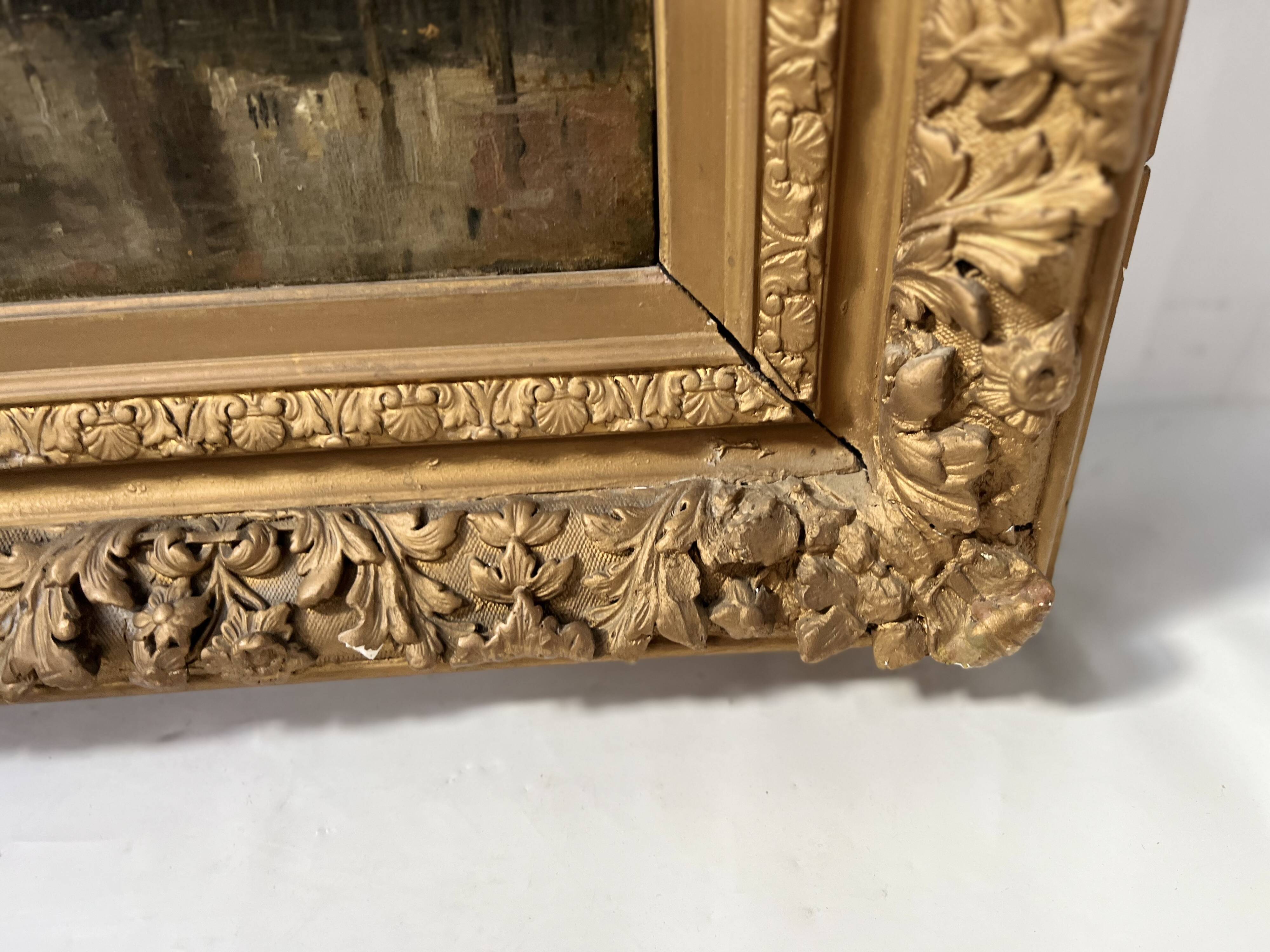 Oil on canvas "View of the city on the canal" by Franck BOGGS 19th century