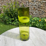 Vintage green glass vase 1970