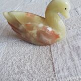 Statuette swan in onyx marble or aragonite