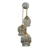 Suspension luminaire 3 globes vintages transparents