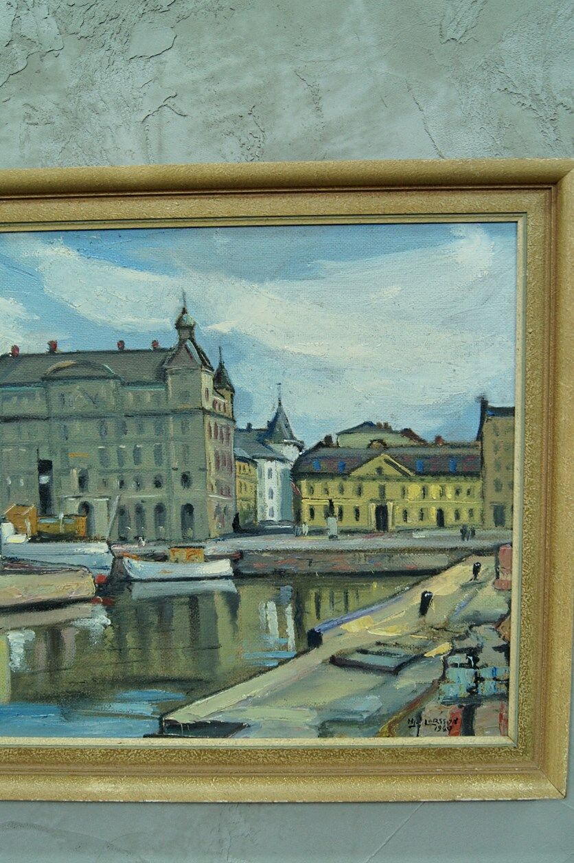 Hjalmar Larsson(1881-1960), Stockholm Cityscape, 1940, Oil Painting