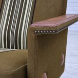 1970s, Danish 3-seater sofa, furniture wool, solid oak wood.