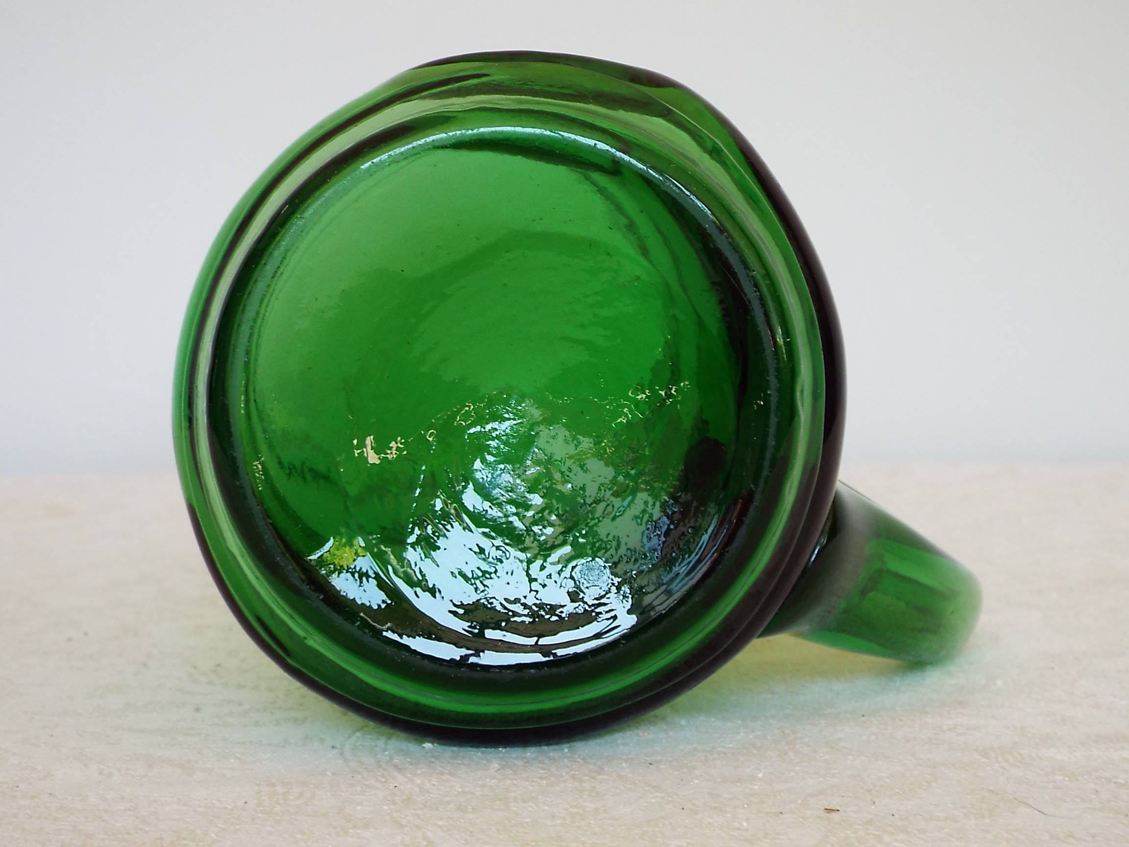 Green glass pitcher