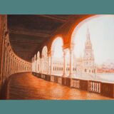 Drawing of the Plaza de España in Seville