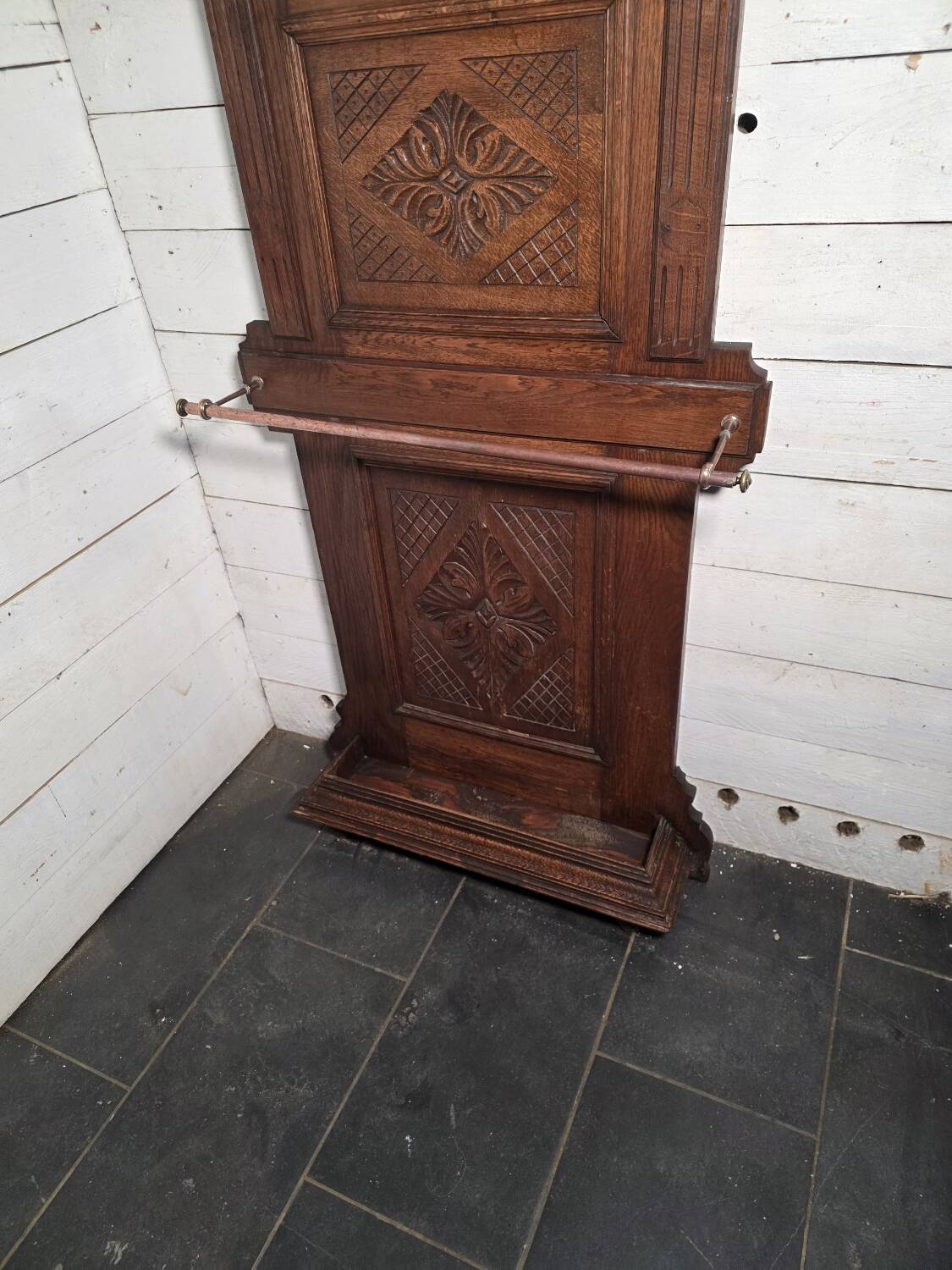 Antique coat rack in solid oak