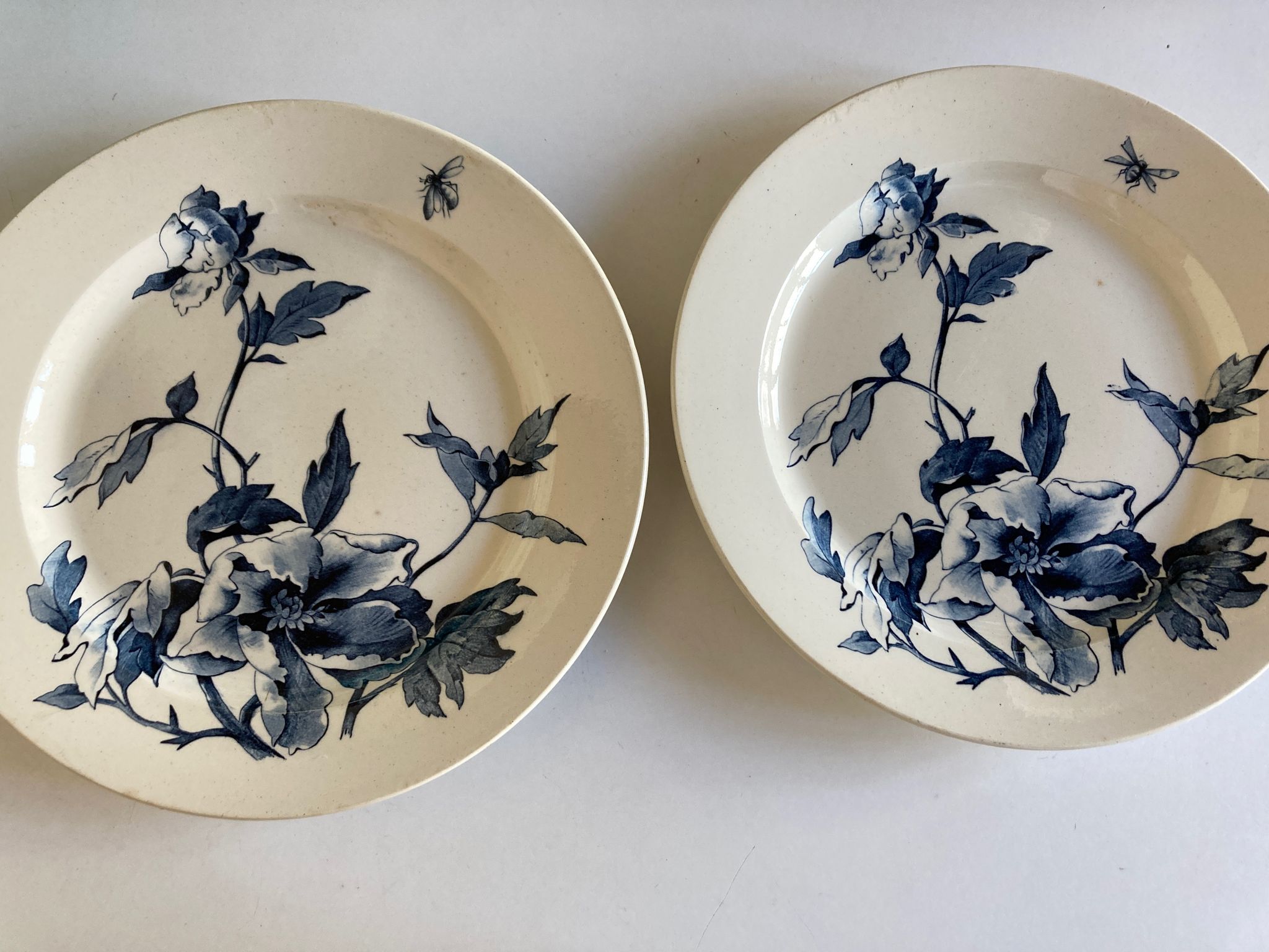 Plat pavots en faience de Gien 19e décor Eté