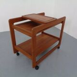 Large teak bar cart from Tarm Stole Møbelfabrik, Denmark, 1960s.