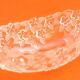 Bowl / Fruit bowl transparent glass with floral decoration