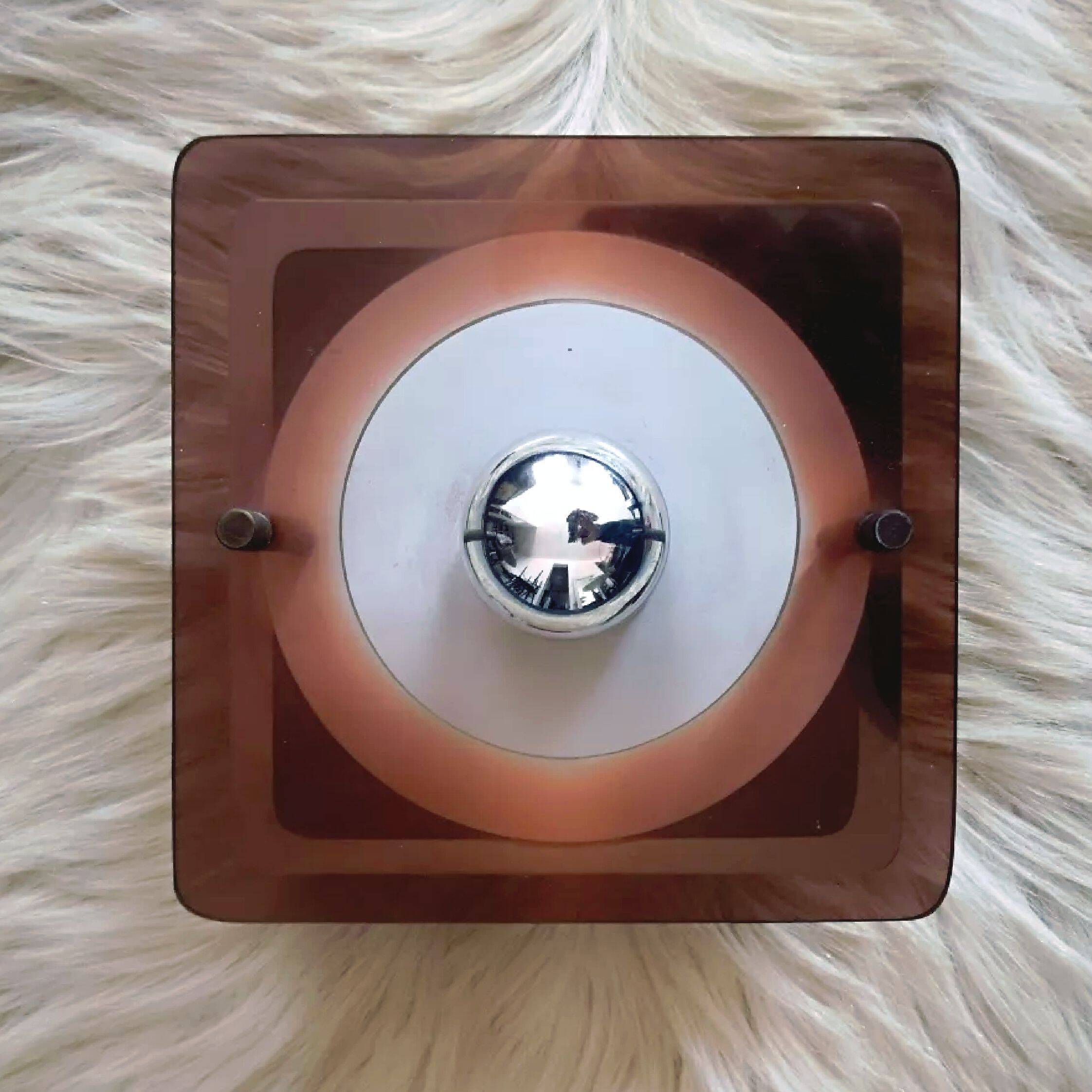 Applique Métal et plexi Oxar par Jocelyne Trocme, design 1970