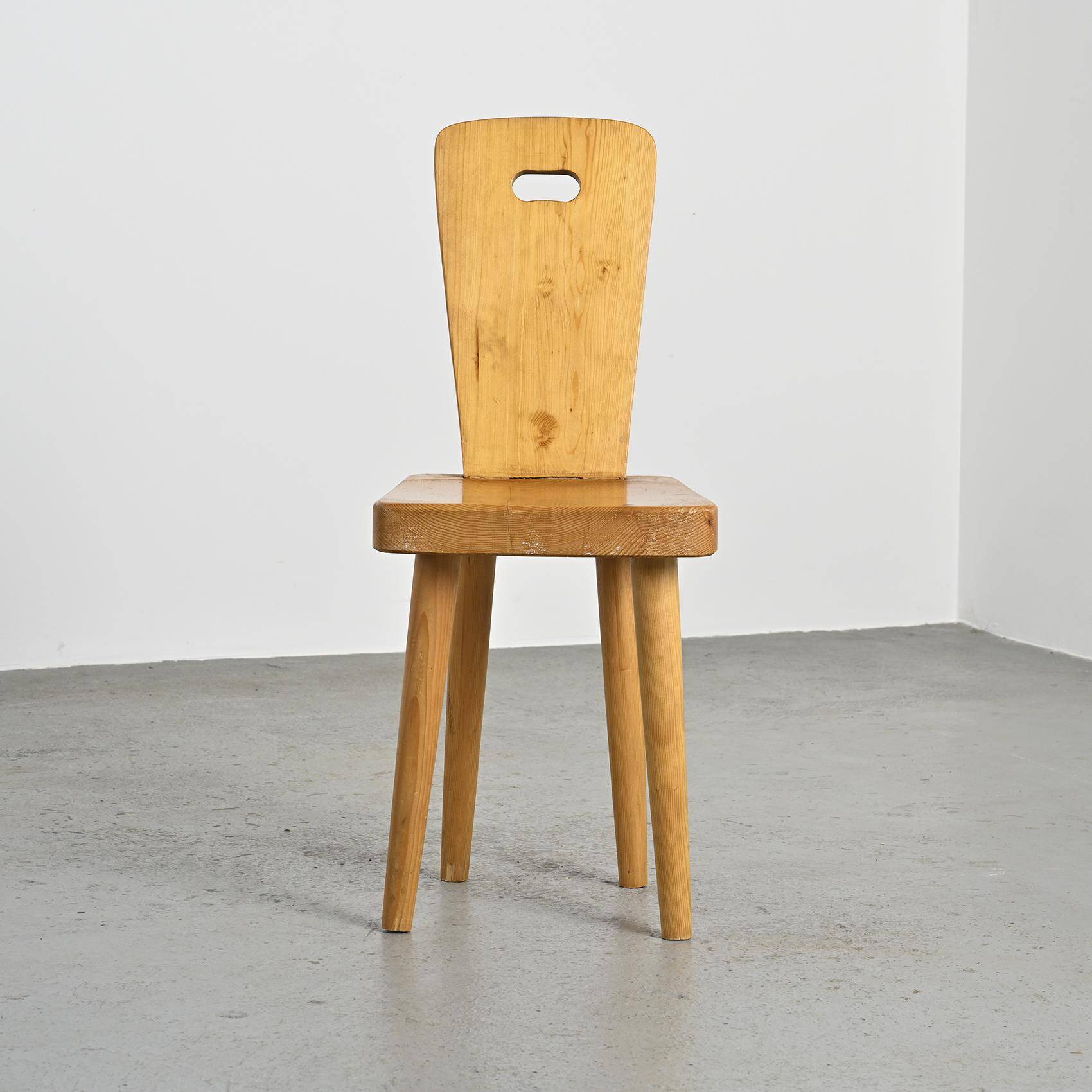 Pair of high-backed chairs by Christian Durupt, Méribel 1960