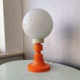 Retro table lamp of the 70s white orange
