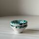 Ceramic salt and pepper shakers, green and white