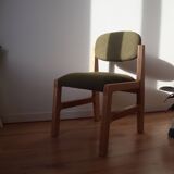 Office chair in solid beech and terry fabric