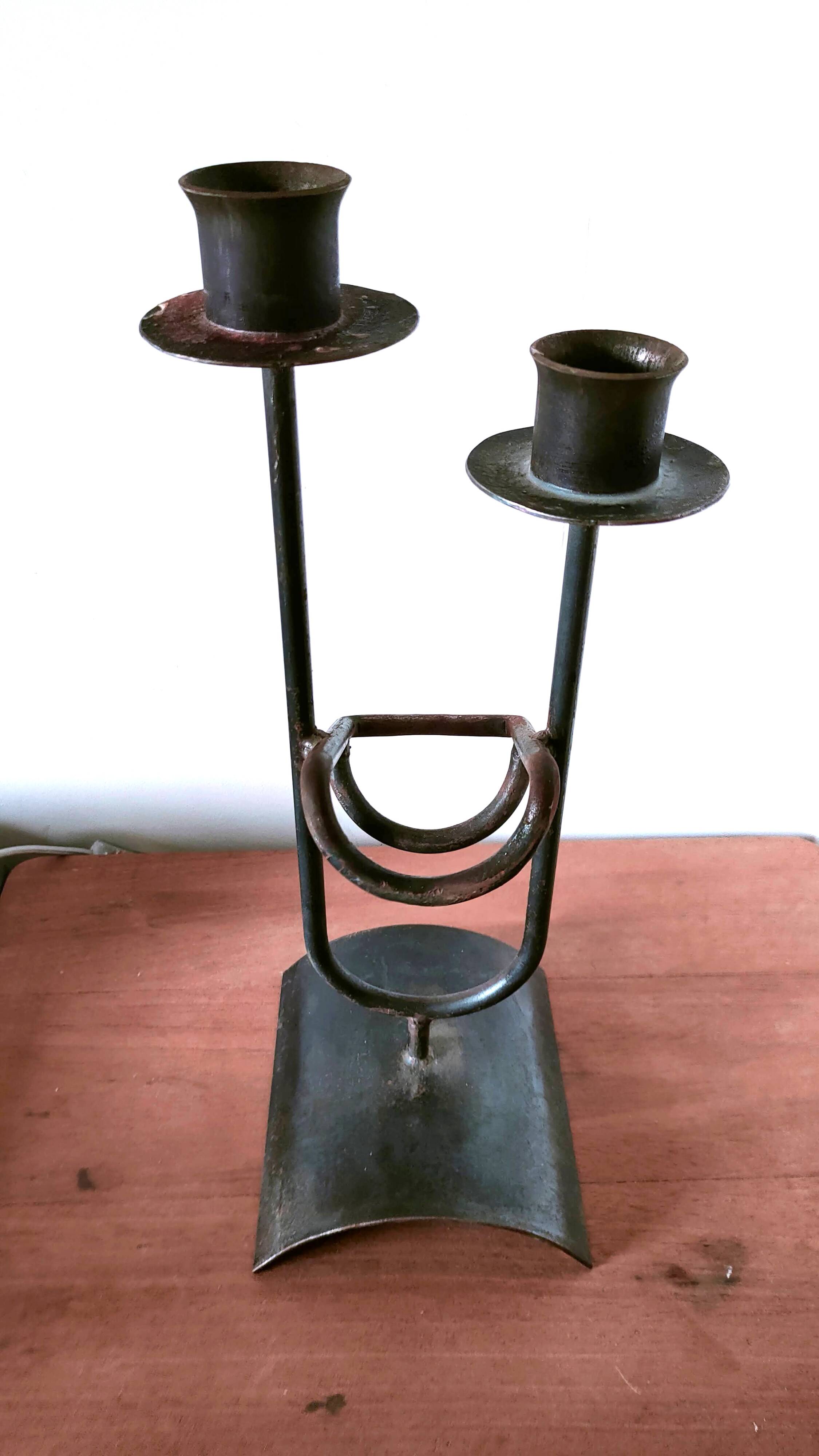 Large brutalist candle holder bottle holder design 60s