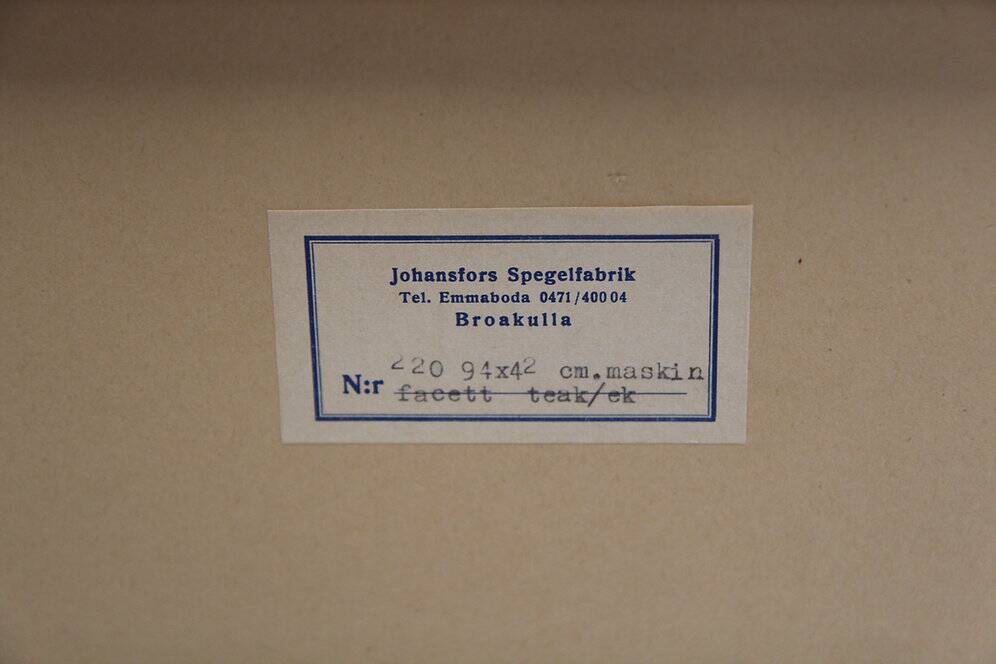 Scandinavian mirror "Mod 220", Johansfors Spegelfabrik, Sweden, 1960, 101cm x 48cm