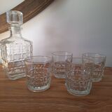 Vintage whiskey decanter and glasses