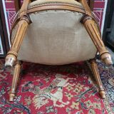 Pair of armchairs medallion Louis XV style, yellow velvet