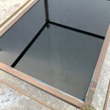 End table in bronze and black opaline glass