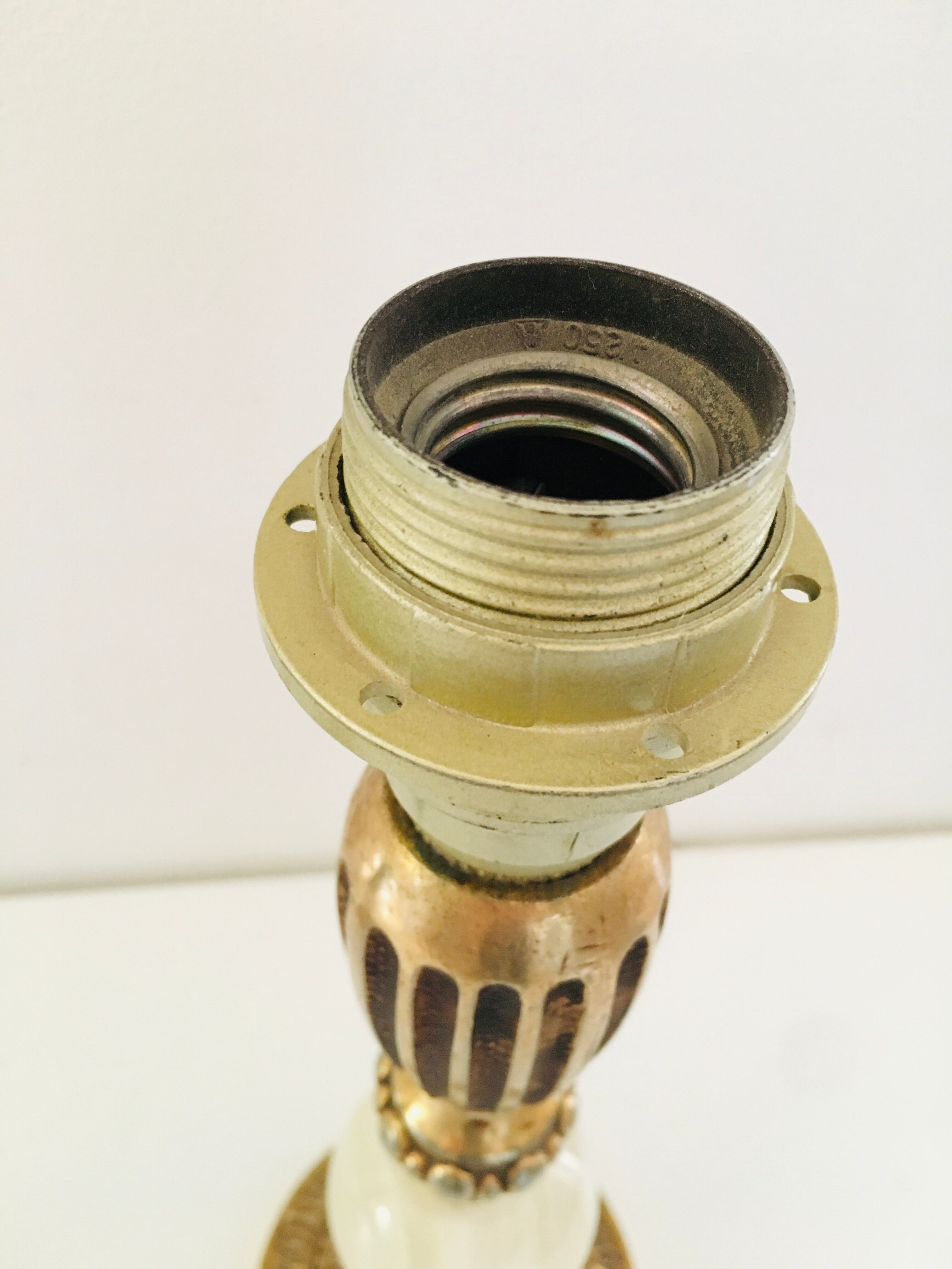 Set of 2 feet of marble brass lamp