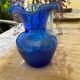 Joli petit Vase , en verre bullé