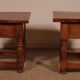 pair of Spanish walnut bedside tables