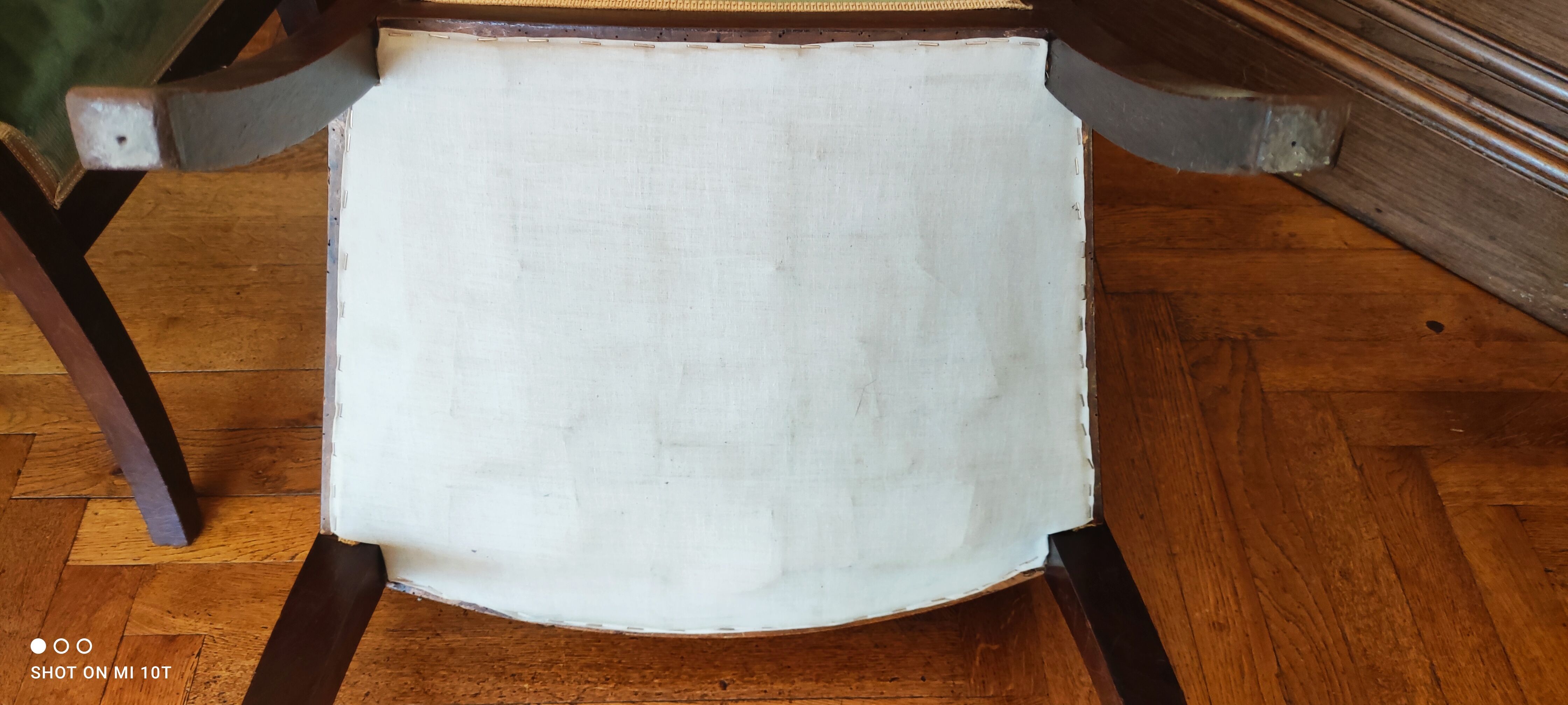 Pair of mahogany armchairs/palm décor/Restoration period