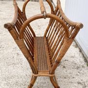 Porte-revue vintage rotin 1950
