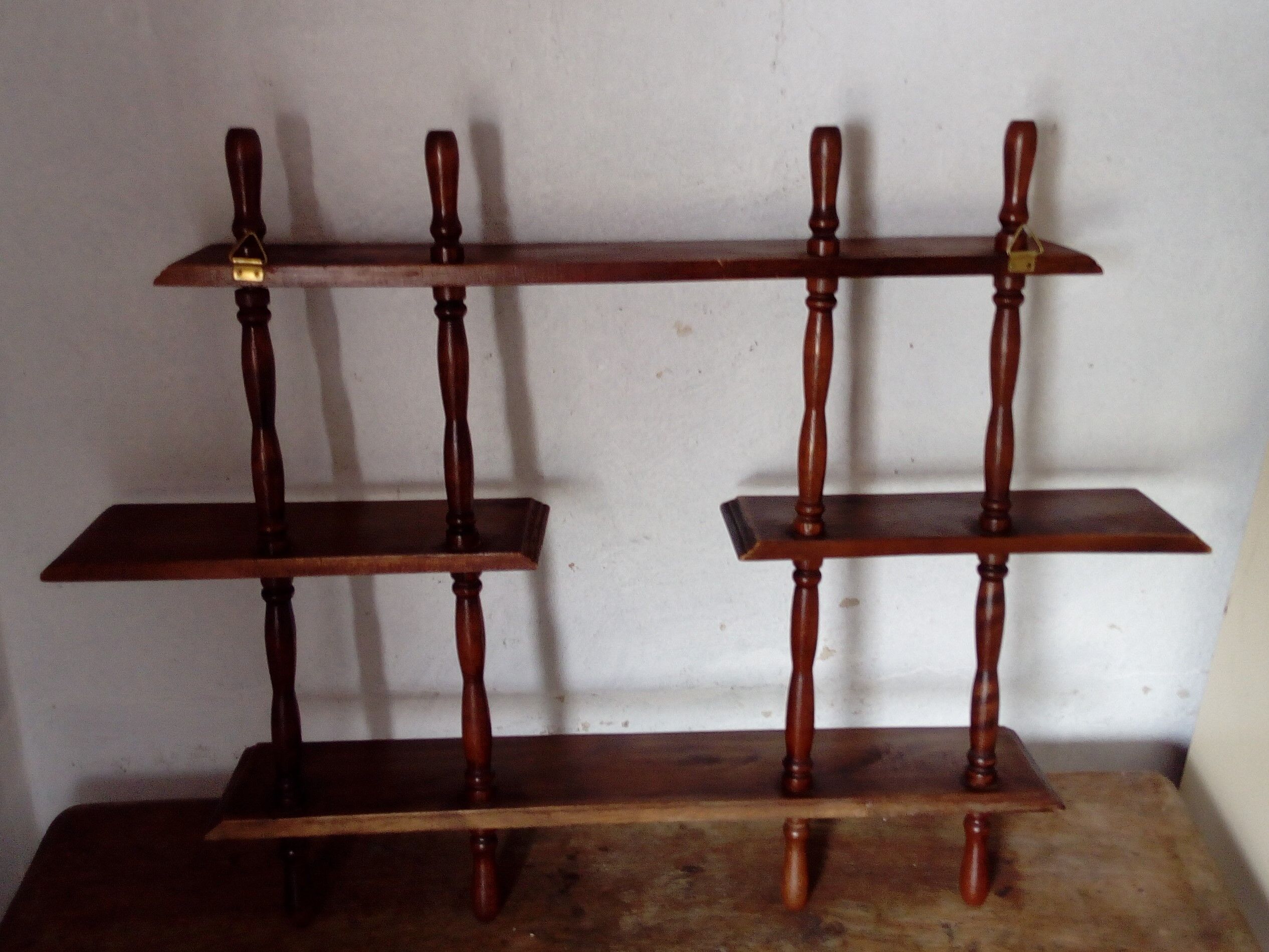 Wooden wall shelves