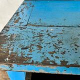 Wooden commercial workshop furniture with 4 drawers and 2 hinged doors - original patina