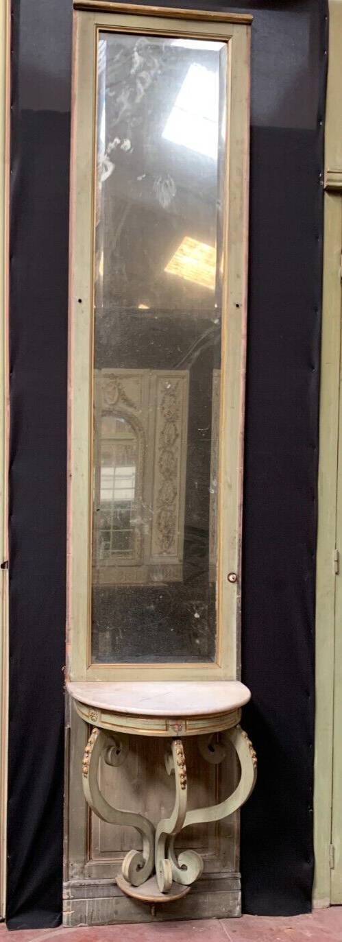 Napoleon III style mirror and woodwork console in 19th century patinated wood