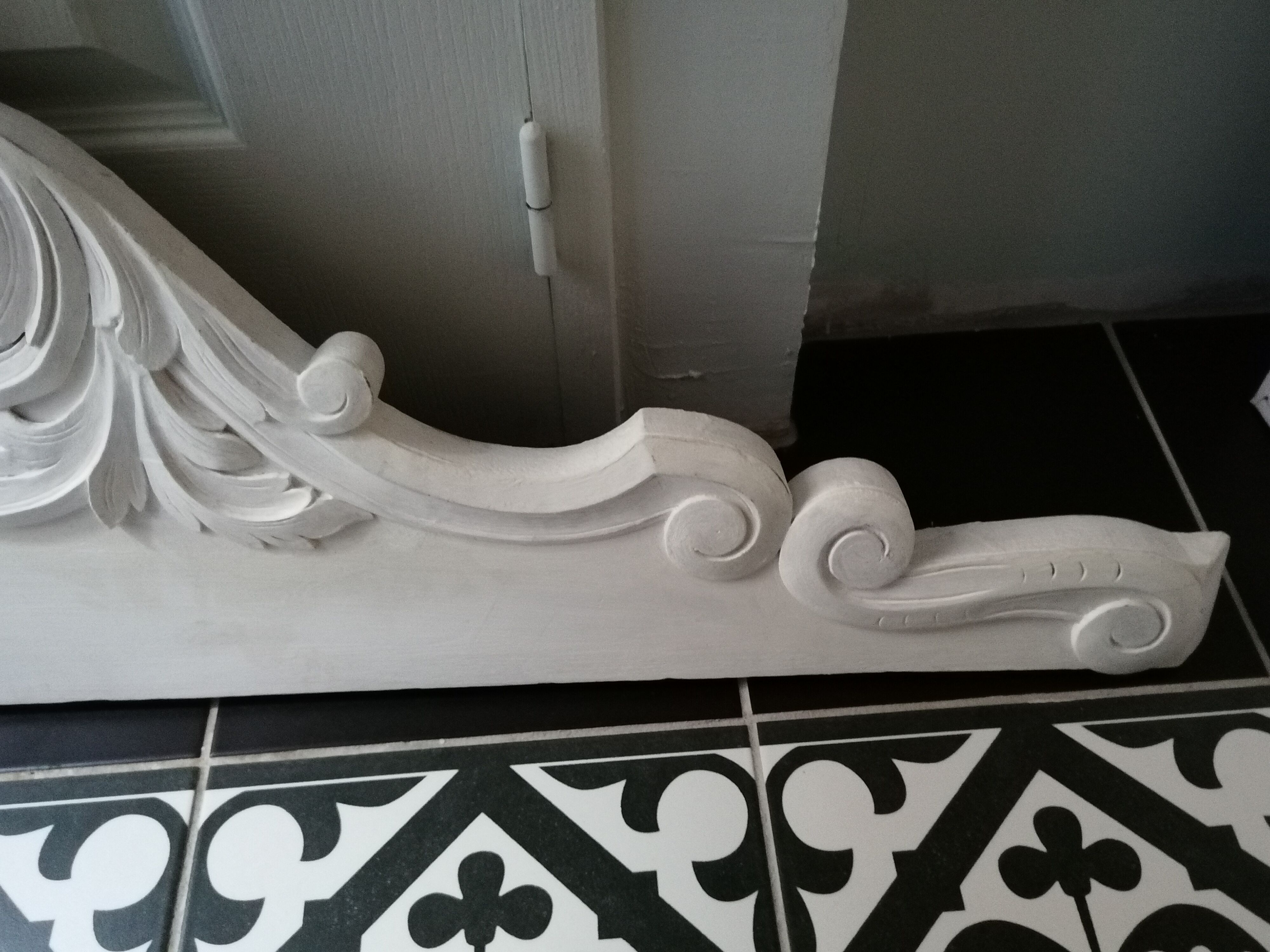Painted wooden pediment