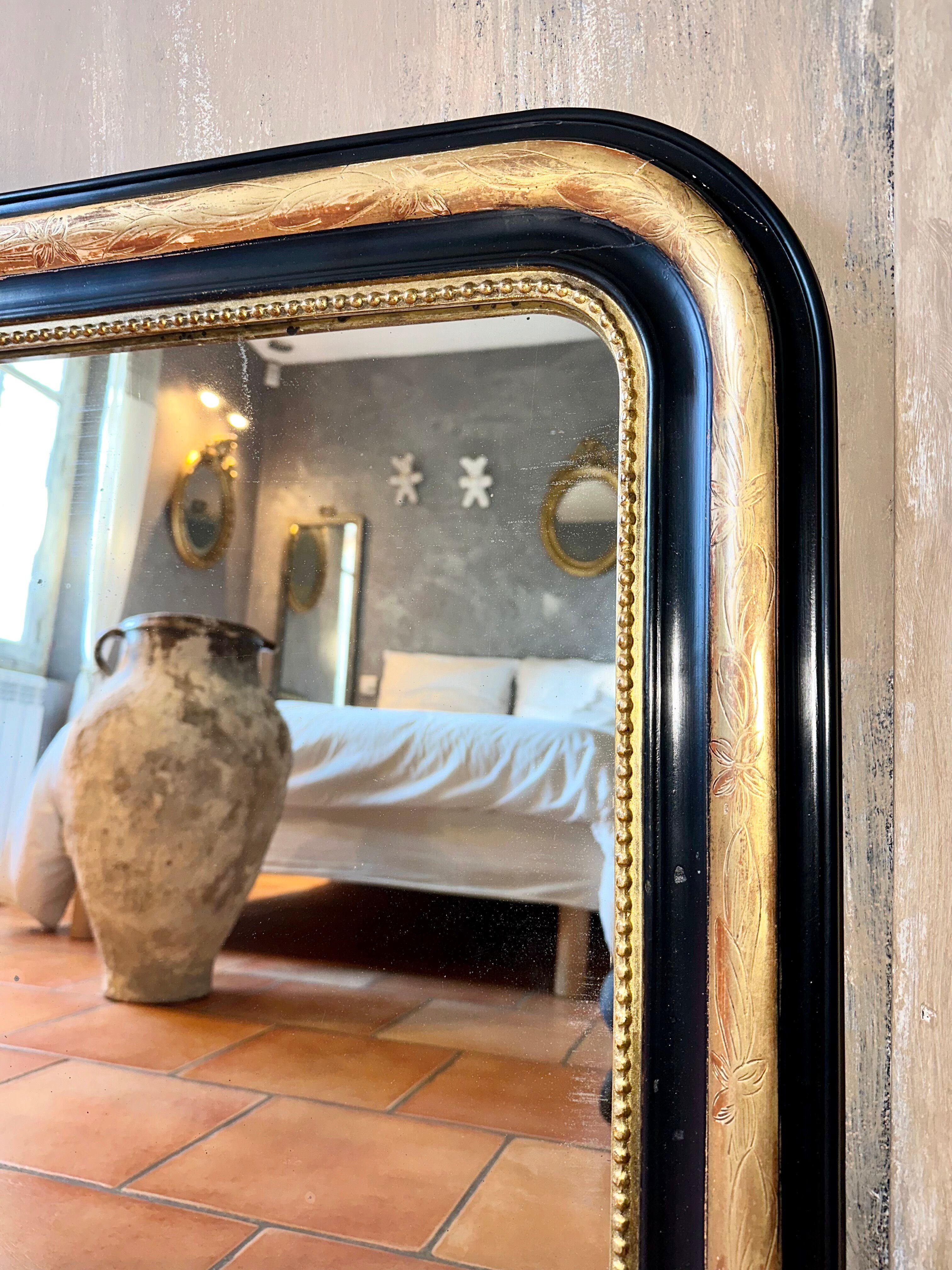 Miroir Louis-Philippe ancien doré XIXème
