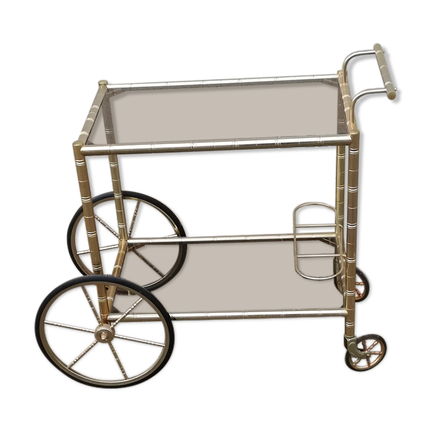 Vintage brass service 4 wheels