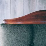 Mid Century Armchair Green Pillows Upholstery Living room armchair renovated