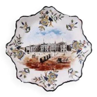 Antique ceramic plate from La Rochelle France S.XIX Inauguration Place du Capitole Toulouse
