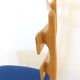 Chaises de salle à manger vintage en érable avec tissu bleu outremer, années 1950, lot de 5