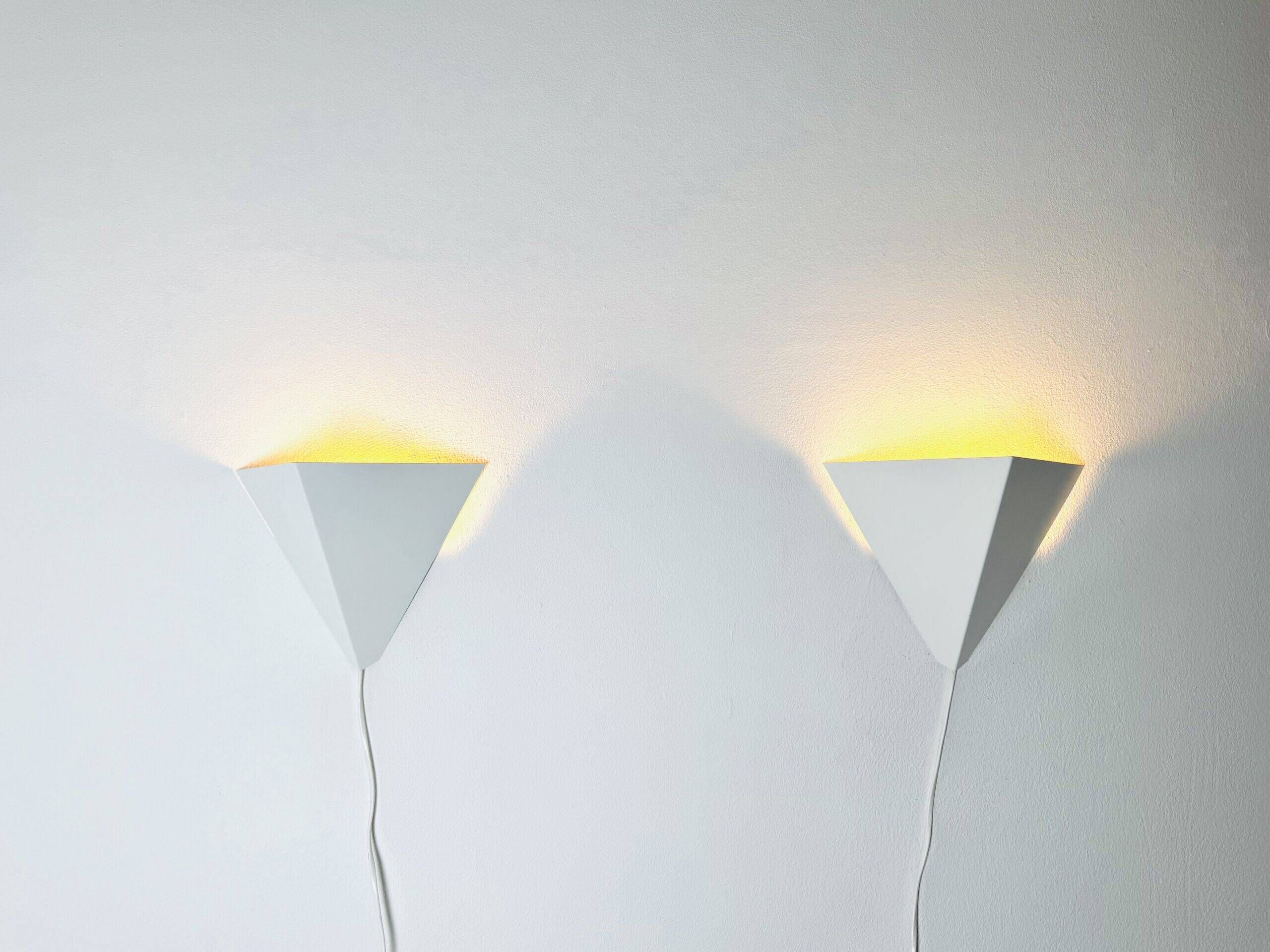 Geometric Pyramid Wall Lamps By J.J.M. Hoogervorst For Anvia Nederland, The Netherlands, 1960S