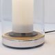 Lampe de table Peill & Putzler en verre blanc et chrome, 1970