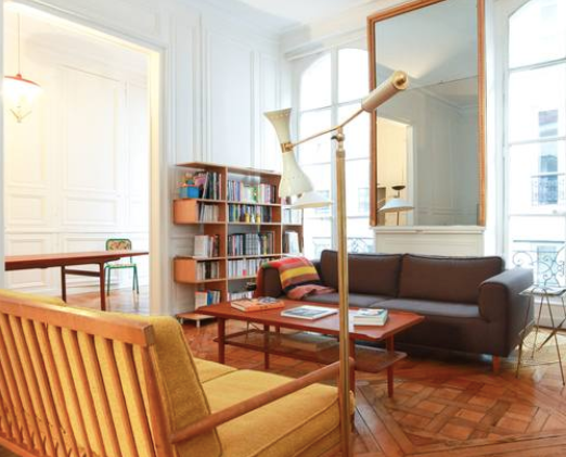 Scandinavian teak and wool sofa