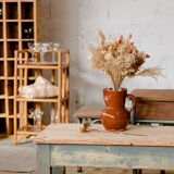 Vintage rattan bedside table