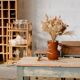 Vintage rattan bedside table