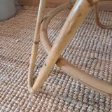 Vintage round bamboo and rattan table