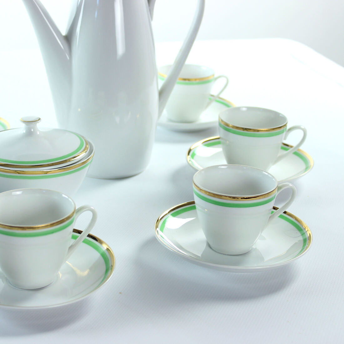 Mid Centtury Porcelain Coffee Set, Czechoslovakia 1954