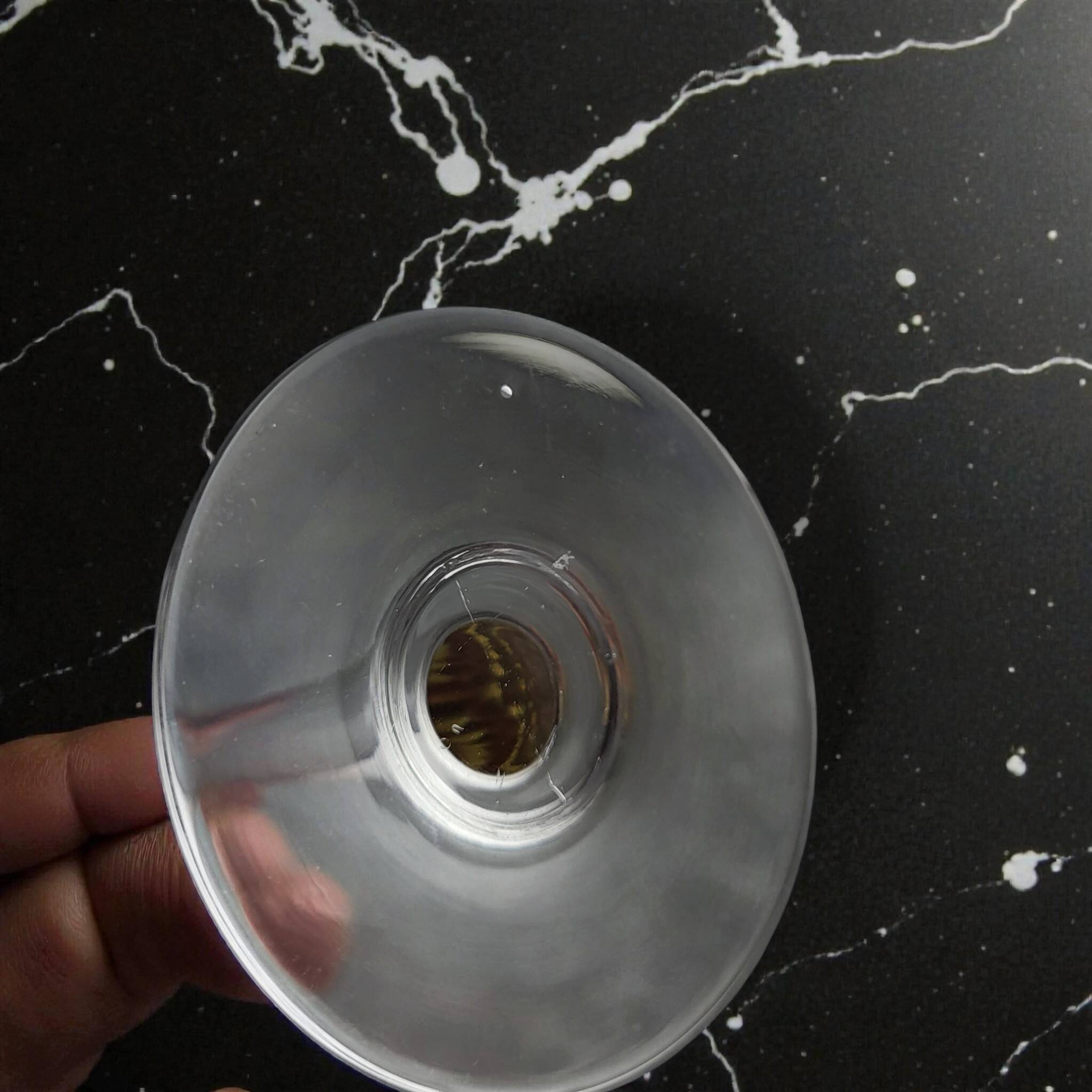 6 amber crystal wine glasses