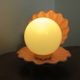 Pink ceramic shell lamp 1970